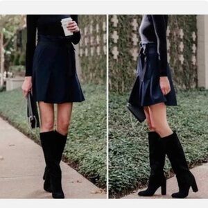 SAM EDELMAN Caprice Knee-High Black Suede Block Heel Boots Size 8.5